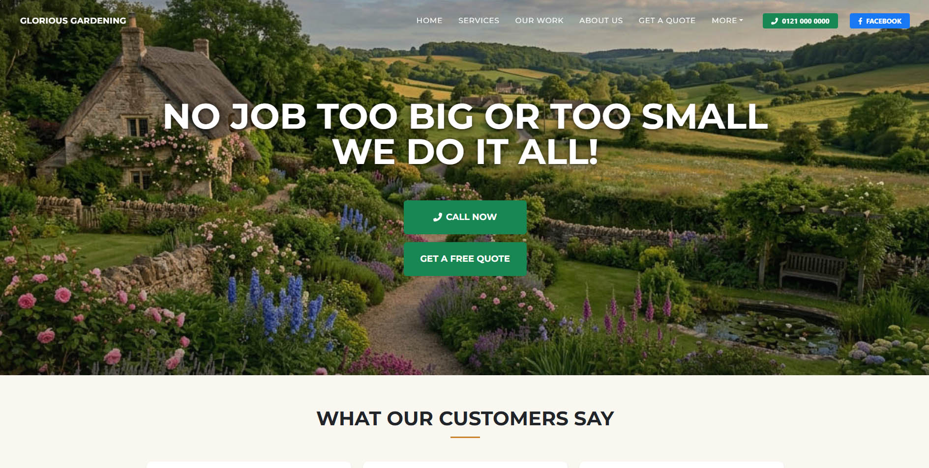 Gardening website example preview