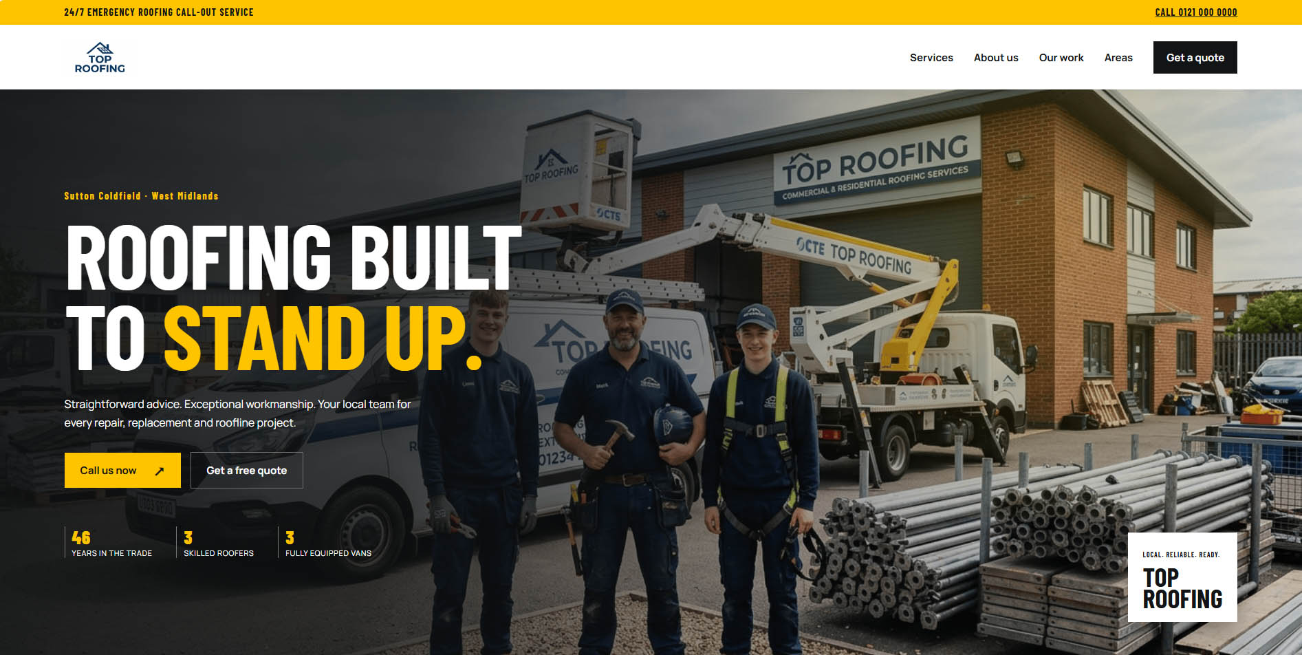 Roofing website example preview